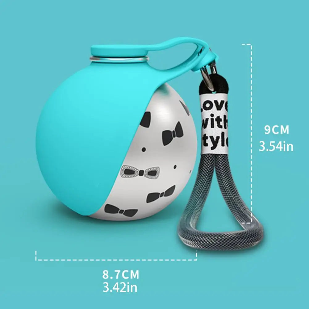 Brand Dogs Cats Outdoor Portable Water Cup 285ml 304 Stainless Steel Pet Feeder Dog Walking Integrated Folding Ball Water Bottle Peaceful Pleasures Health and Wellness
