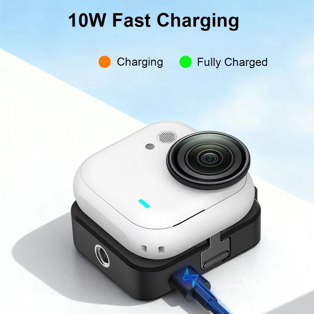 For Insta360 GO Ultra Multi-Purpose Charging Dock With Cold Shoe&1/4" Thread Mounts For LED Light Mic Tripod Charger Base Peaceful Pleasures Health and Wellness