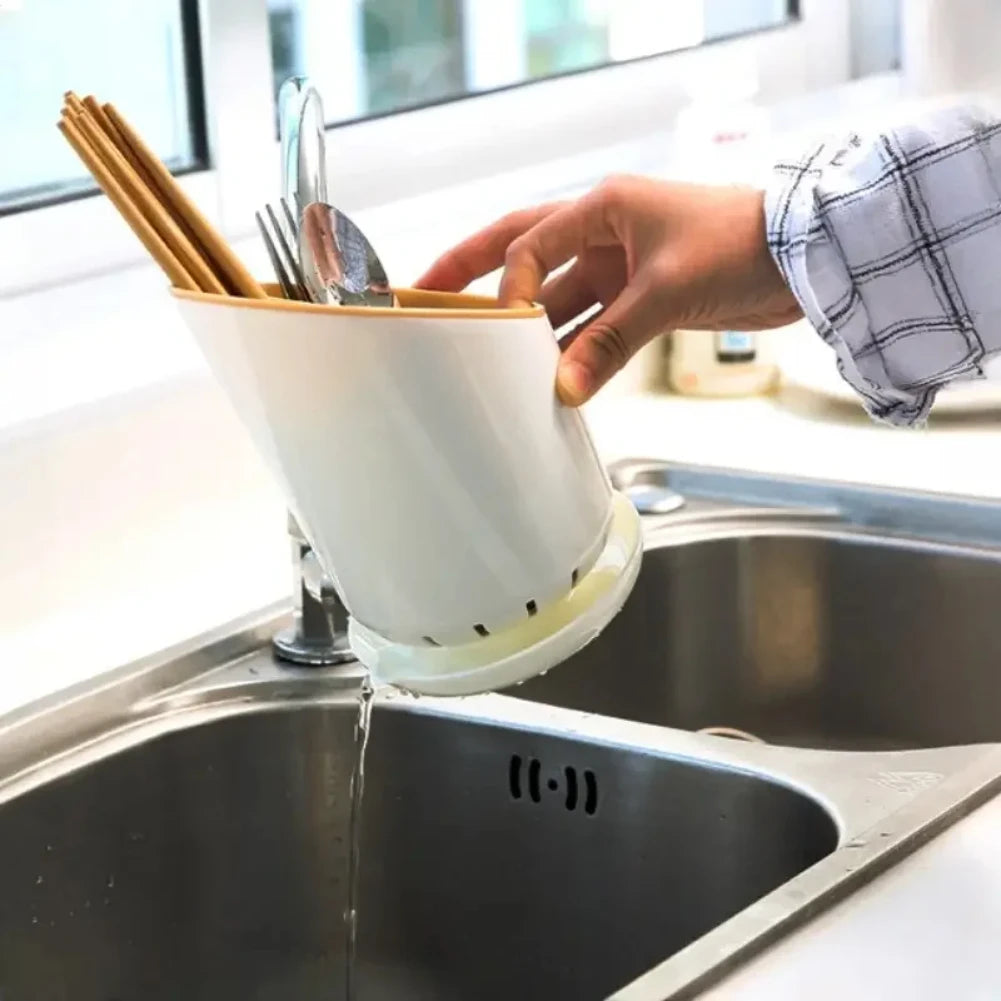 Chopstick Holder with Drain Plate | Kitchen Utensil Organizer
