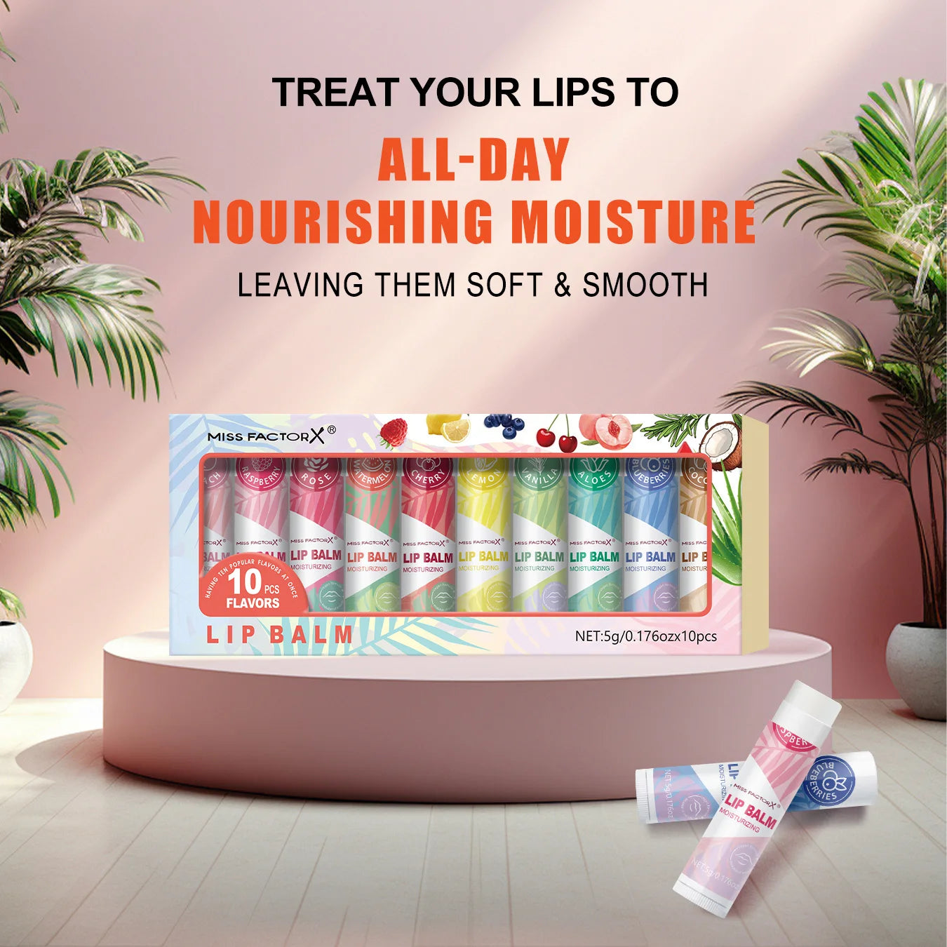 10PCS/box lipstick set, nourishes dry lips, moisturizes smooth and strengthens lip color, the best choice for hypoallergenic hol Peaceful Pleasures Health and Wellness