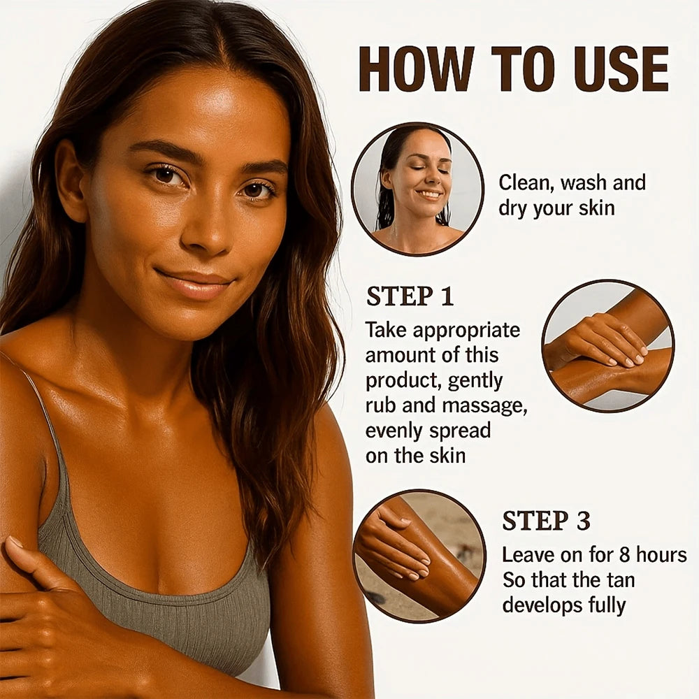 SUYARUN Self-Tanning Serum for Face & Body, Streak-Free & Natural Bronze Glow, Quick-Dry, Sun-Kissed Look Without Sun! Peaceful Pleasures Health and Wellness