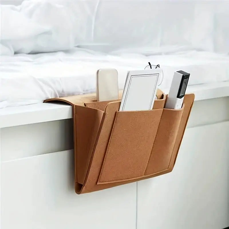 Felt Bedside Hanging Organizer | Multi-Pocket Bed Storage Caddy