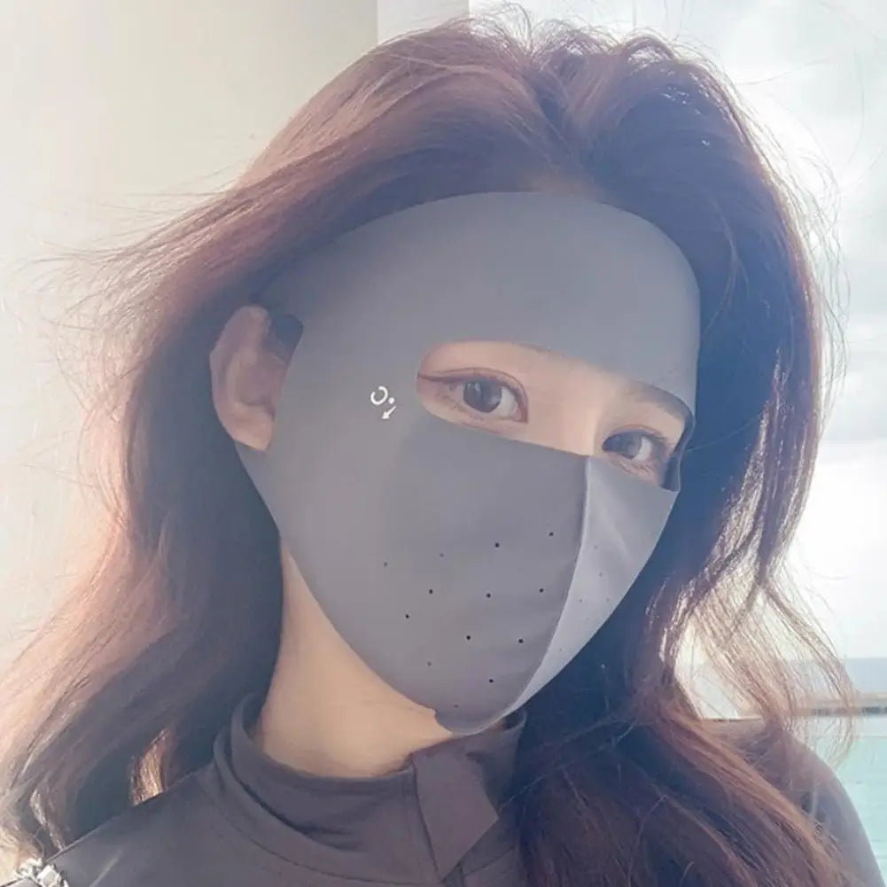 Women's Full Face UV Protection Mask, Breathable Ice Silk Sunscreen Cover for Outdoor Reusable Sunscreen Dustproof Mask Peaceful Pleasures Health and Wellness