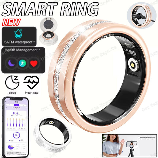 Women's Smart Ring – Heart Rate, Sleep & Fitness Tracker IP68 Smart Fitness Ring Peaceful Pleasures Health and Wellness