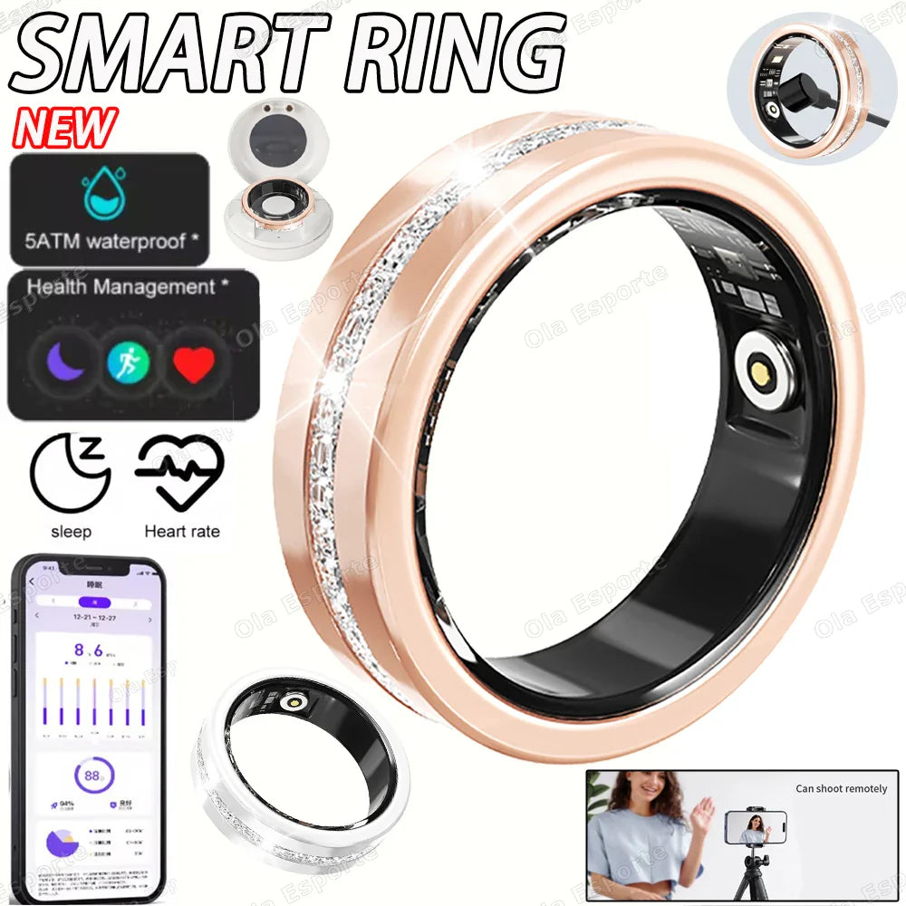 Ola Esporte Women's Smart Ring – IP68 Heart Rate & Fitness Tracker