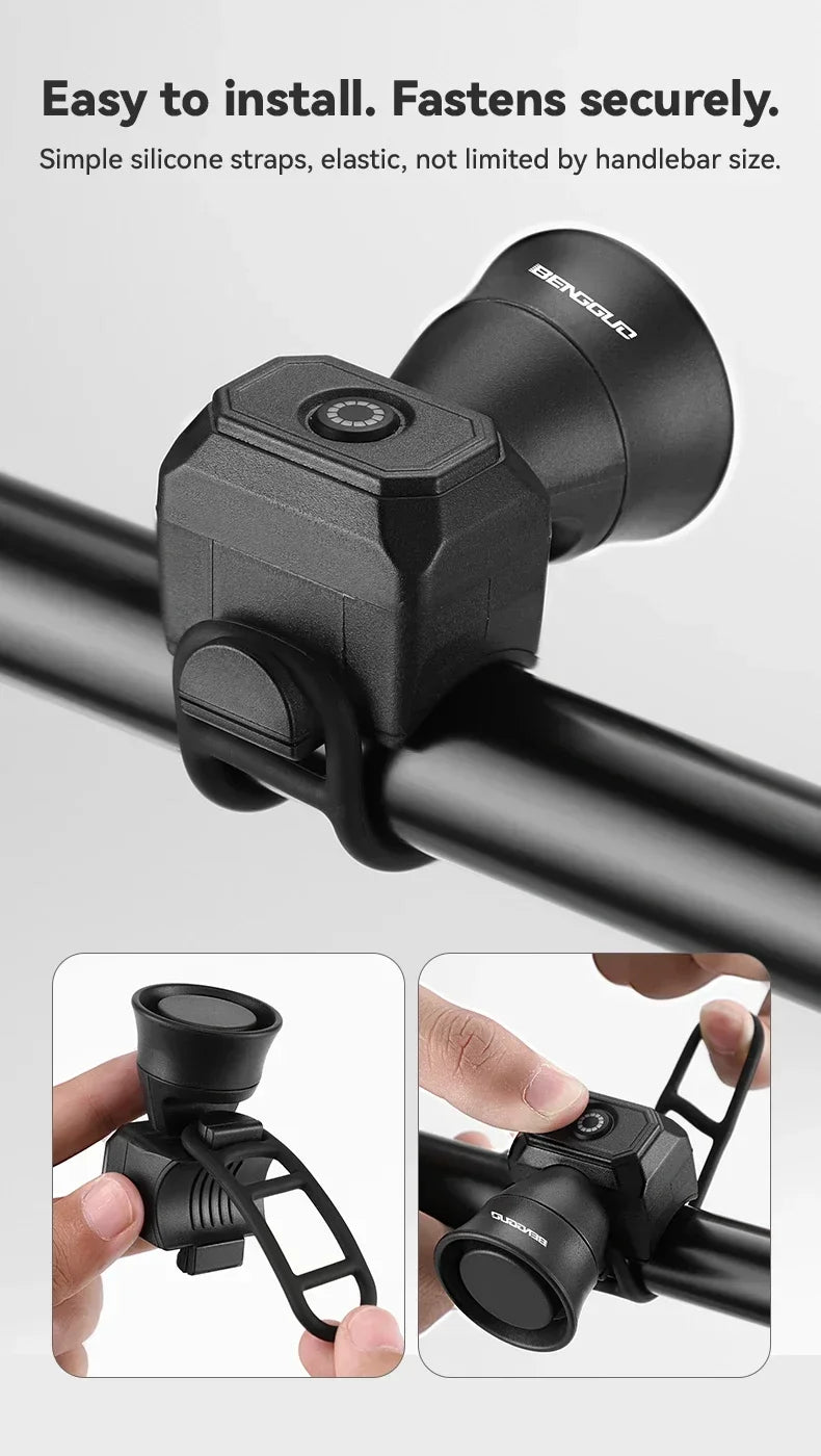 Bicycle Horn Mountain Bike Battery/USB Charging Waterproof Electronic Bike Bell Riding Equipment Children's Scooter Accessories Peaceful Pleasures Health and Wellness