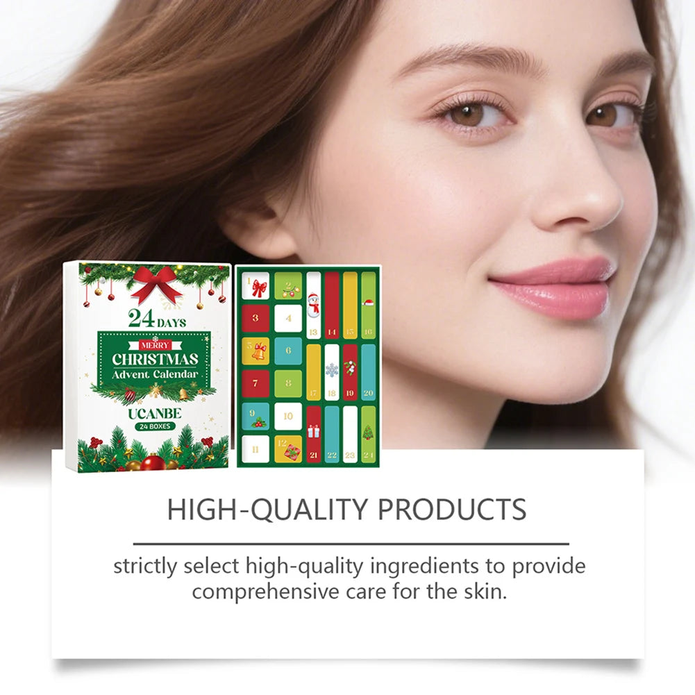 24-Day Christmas Beauty Advent Calendar – Skincare & Makeup Set Beauty Advent Calendar Peaceful Pleasures Health and Wellness