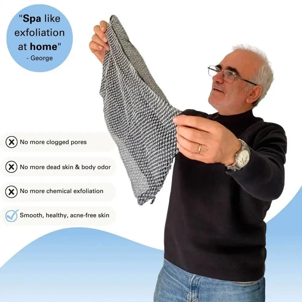 Exfoliating Shower Towel – Extra Long Body Scrubber | Men & Women