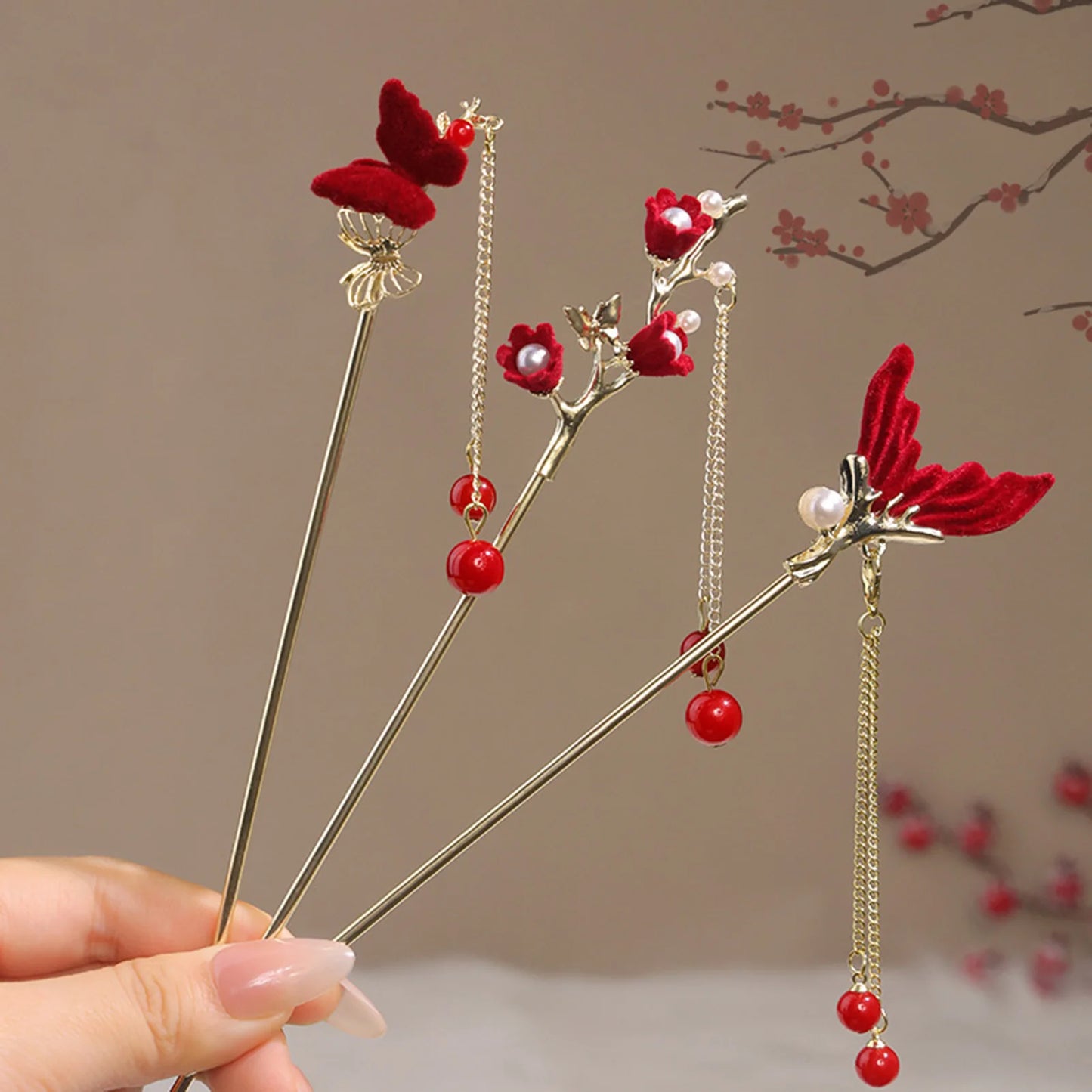 Chinese Court Style Alloy Hair Pins Durable Headdress with Elegant Tassel for Women Wedding Hanfu Cheongsam Peaceful Pleasures Health and Wellness 8