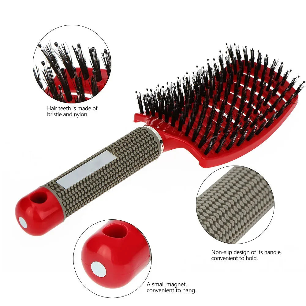 Hair Brush Scalp Massage Comb Hairbrush Bristle;Nylon Women Wet Curly Detangle Hair Brush for Salon Hairdressing Styling Tools Peaceful Pleasures Health and Wellness