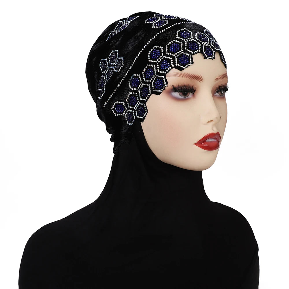 Rhinestone Headband Hijab Instant Turban Scarf | 12 Colors