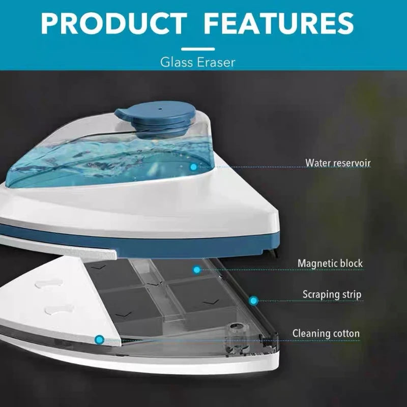 Commercial and household high-rise cleaning window cleaner with automatic water outlet and magnetic suction for wiping glass Peaceful Pleasures Health and Wellness