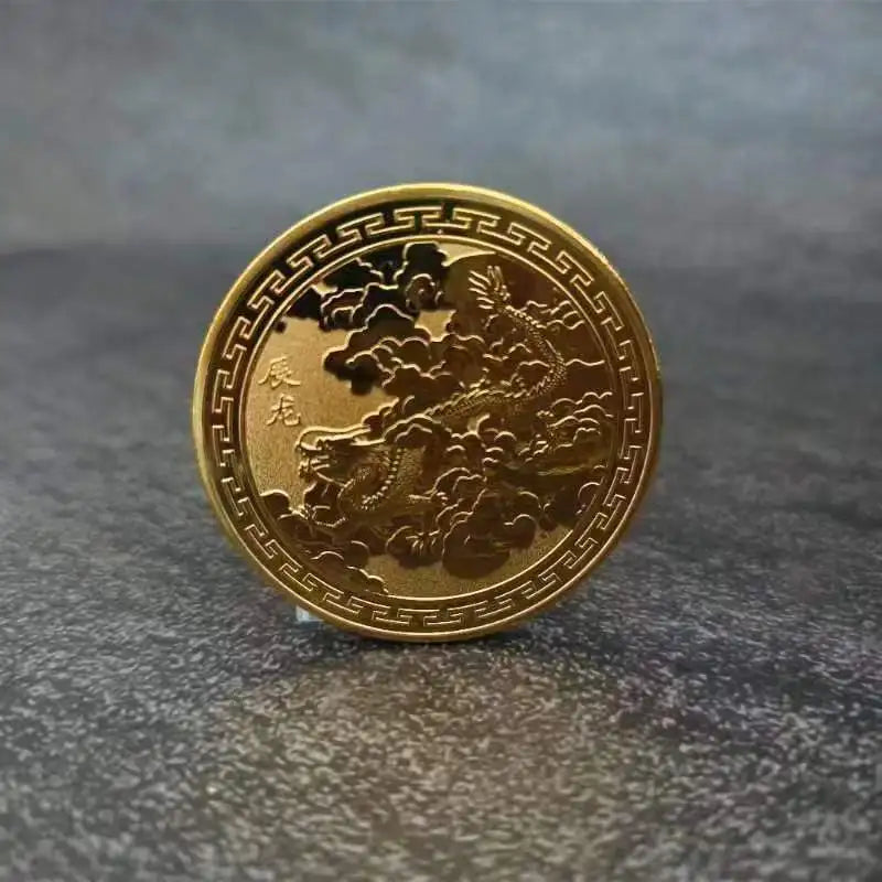 45mm Chinese Coins Lucky Animal Dragon Snake Horse Sheep Collectible Coins Metal Collection New Year Souvenir медали наградные Peaceful Pleasures Health and Wellness Dragon