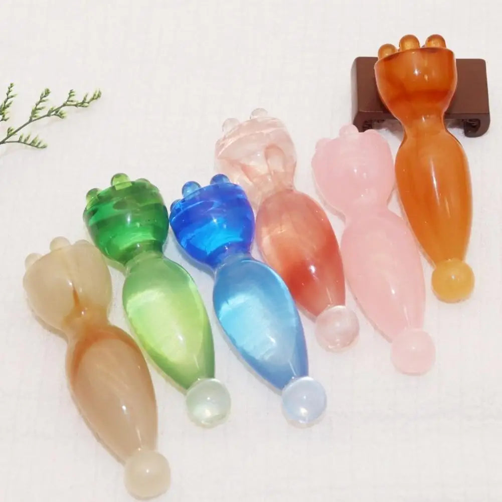 Lotus Seedpod Shape Resin Facial Gua Sha Tool Eye Relaxation Spot Meridians Acupoint Massage Handheld Facial Stick Skin Care Peaceful Pleasures Health and Wellness