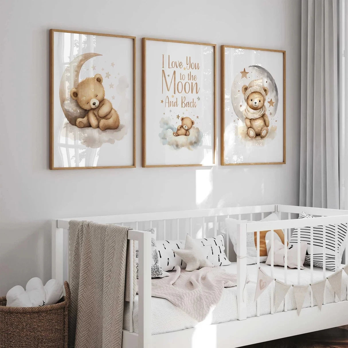 3-Piece "I Love You To The Moon & Back" Canvas Wall Art