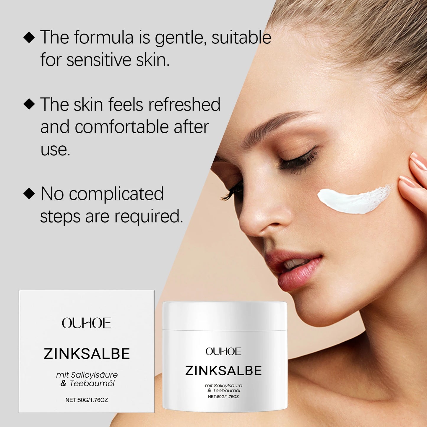 OUHOE Zinc Acne Removal Cream | Pore Minimizer & Oil Control