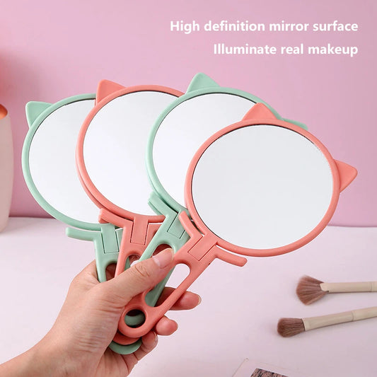 Cat Ears Foldable HD Makeup Mirror – Portable Handheld & Desktop Foldable Makeup Mirror Peaceful Pleasures Health and Wellness