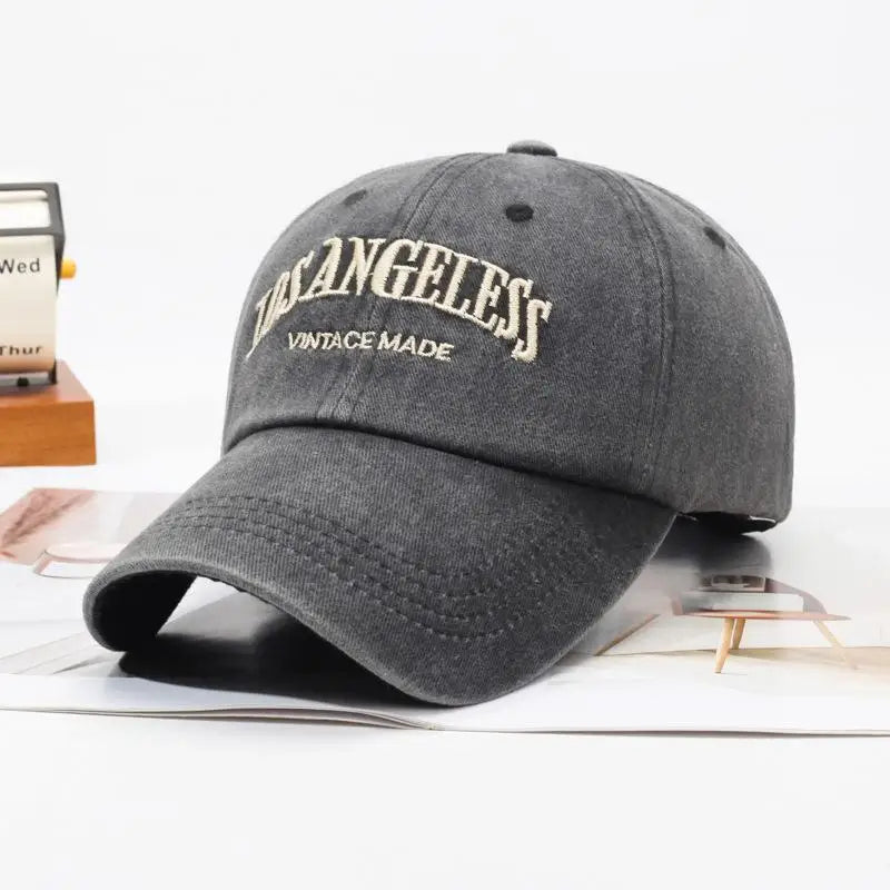 Washed Embroidered Baseball Cap – Unisex Adjustable Sun Hat