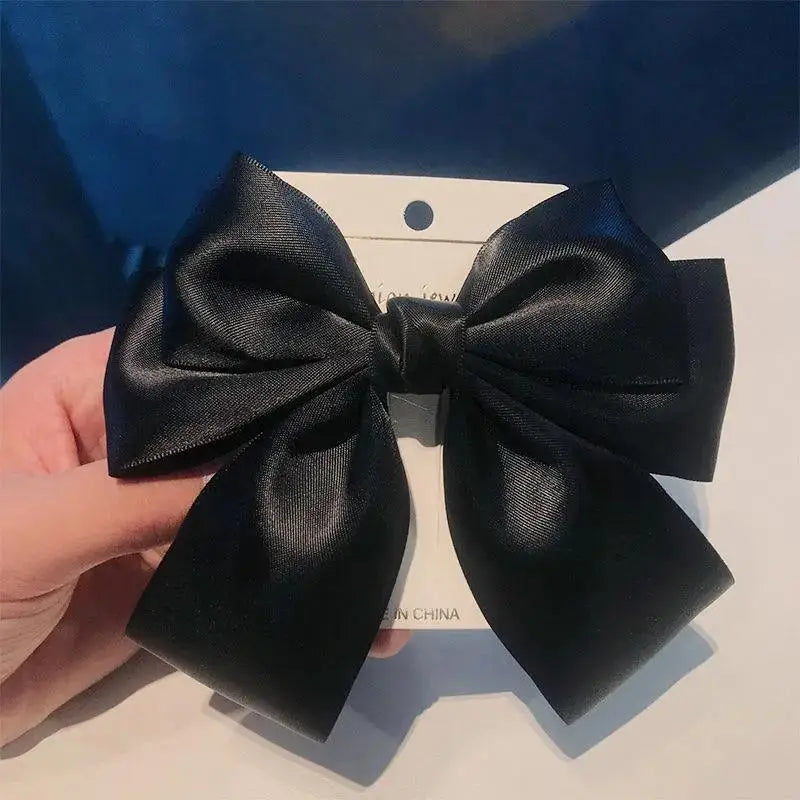 Bow Ribbon Hair Clip – Solid Color Bowknot Barrette for Women