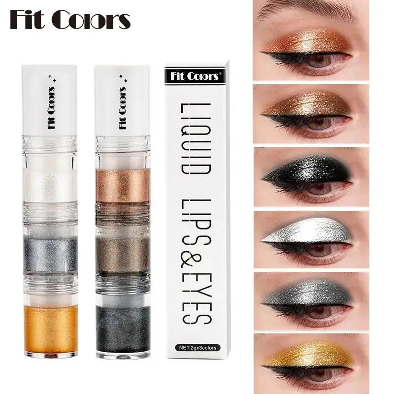 Fit Colors 3-in-1 Shimmer Glitter Liquid Eyeshadow & Lip Gloss