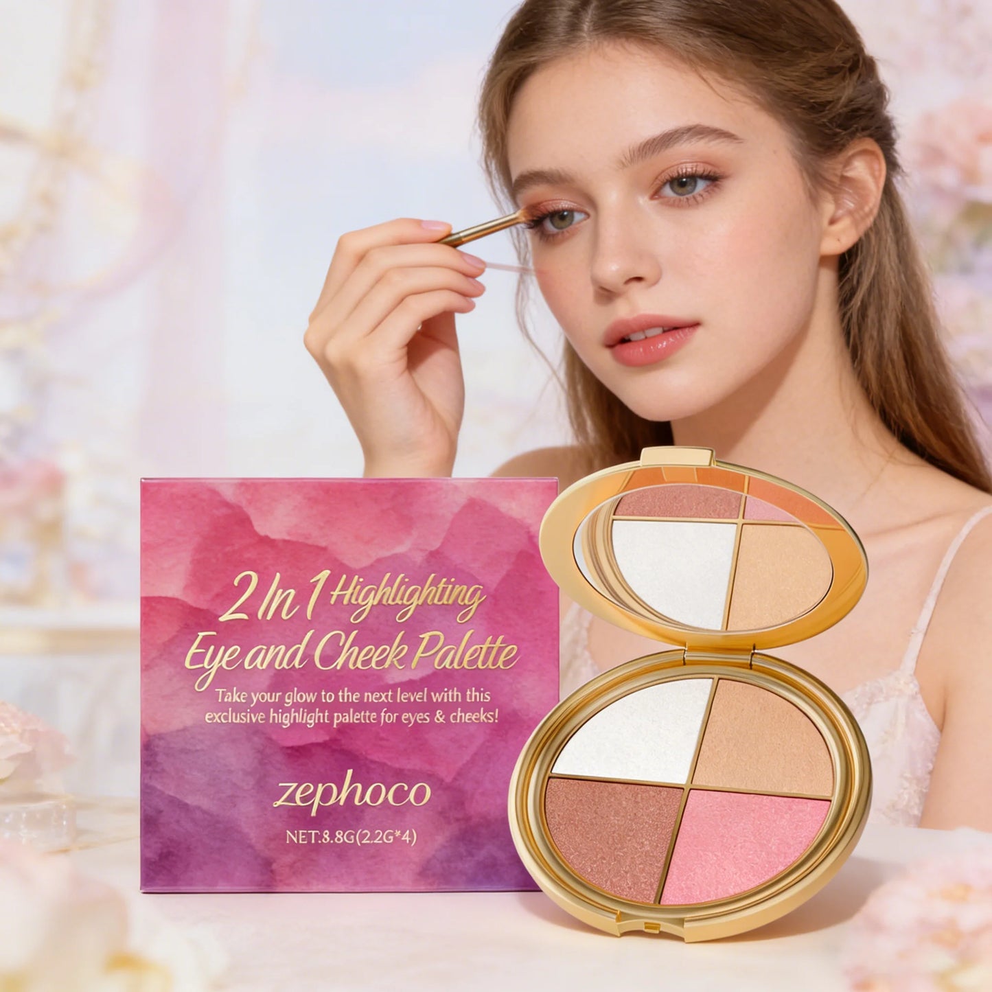 Eelhope 3-In-1 Palette – Highlighter, Eyeshadow & Blush