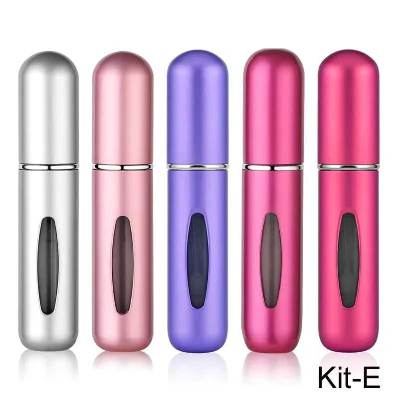 5-Pack Mini 5ml Refillable Perfume Atomizer Travel Spray Bottles