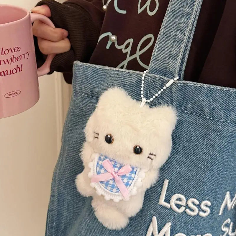 Plush Cat Bag Charm – Cute Squeaky Keychain Pendant