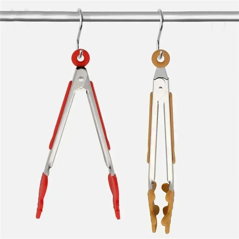 Christmas Silicone Food Tongs | Stainless Steel Kitchen Tongs Set