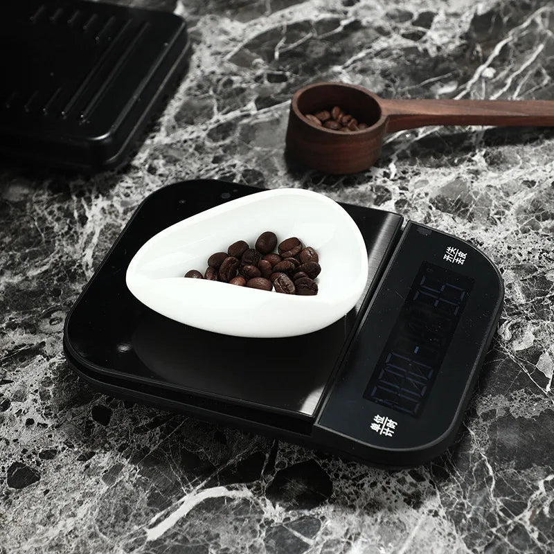 Coffee bean dish weighing bean dish ceramic measuring cup Coffee & Tea Accessory Dosing Scoop And Cup Ceramic Coffee Dosing Tray Peaceful Pleasures Health and Wellness