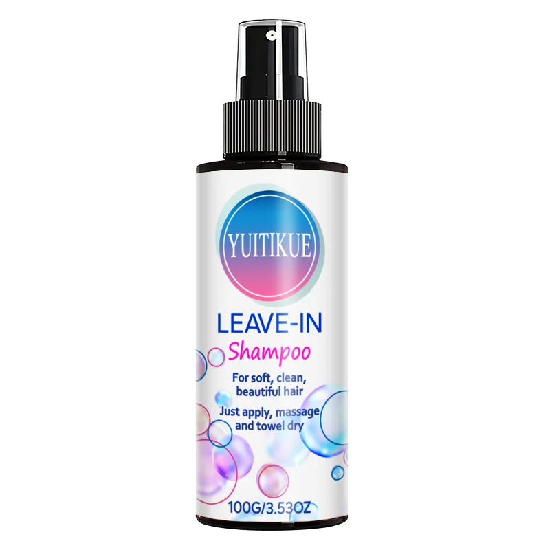 YUITIKUE Leave-In Shampoo | No-Rinse Cleansing Formula | For Soft, Clean & Beautiful Hair | Easy Apply, Massage & Towel Dry 100g Peaceful Pleasures Health and Wellness 100ml