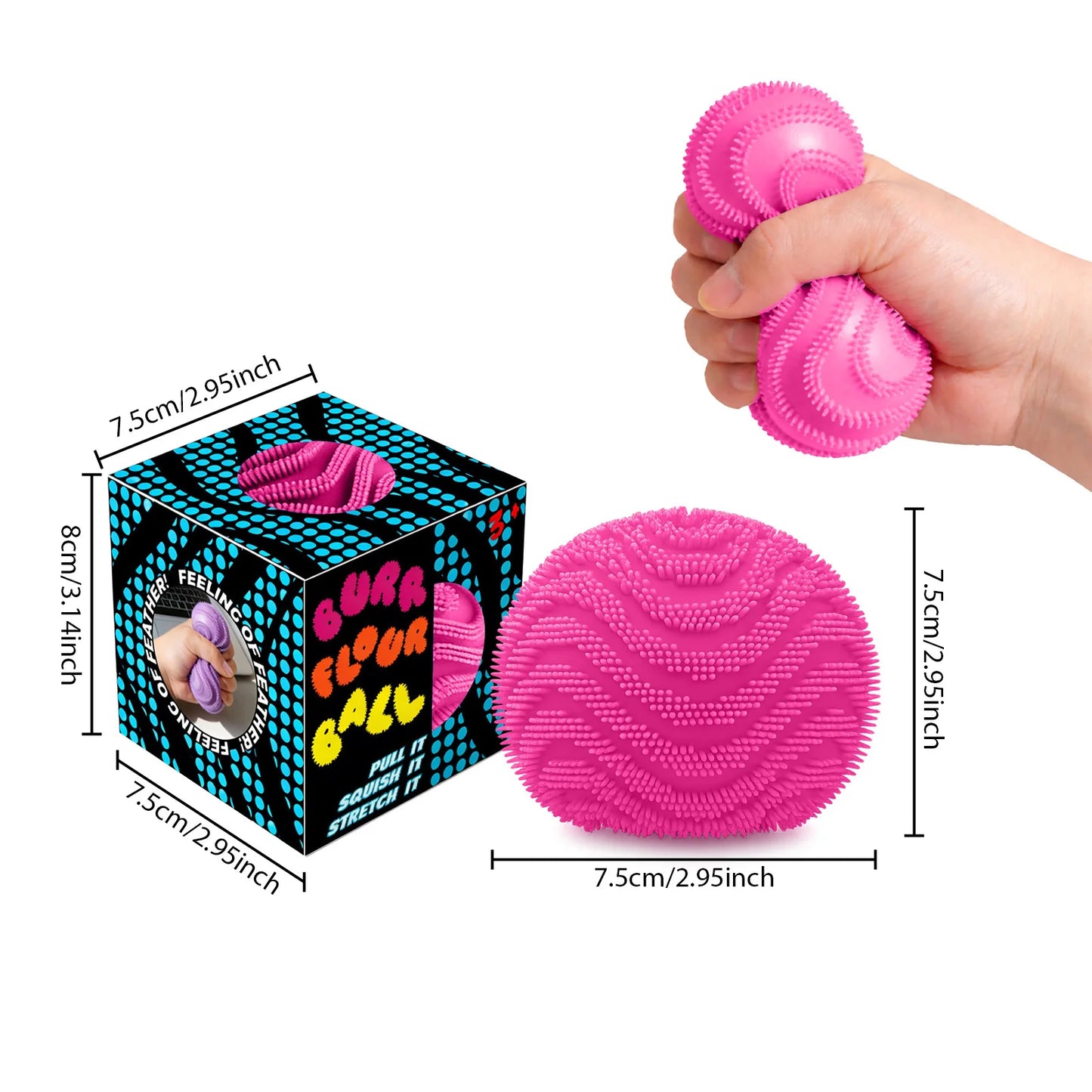Nee Doh Fuzz Ball Squeeze Sensory Fidget Toy | Calming Ball