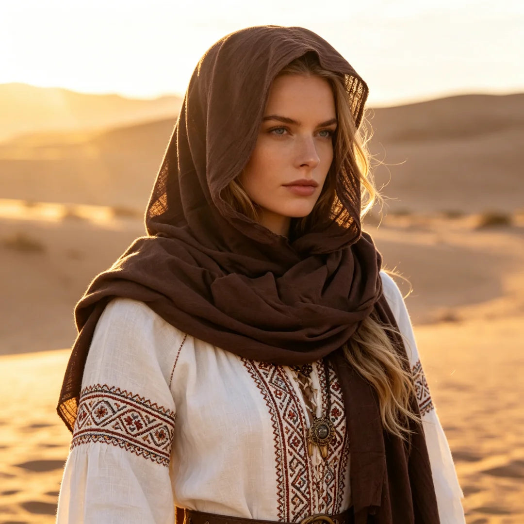 Medieval Cloak Renaissance Costume Cape Wrap Dune Wasteland Hooded