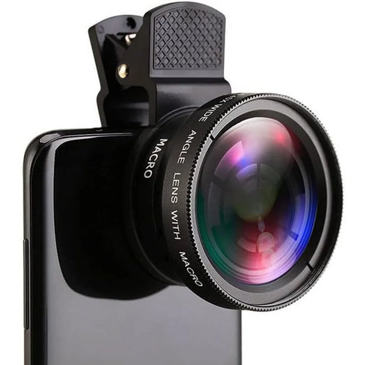 2 IN 1 Lens Universal Clip 37mm Mobile Phone Lens Professional 0.45X 49uv Super Wide-Angle + Macro HD Lens For iPhone Android Peaceful Pleasures Health and Wellness