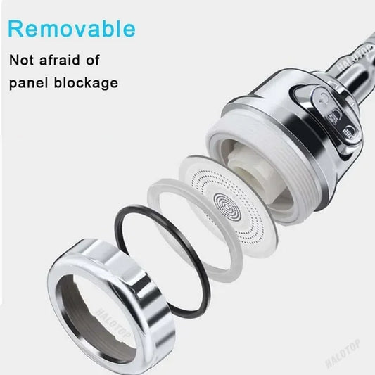 Universal Sink Faucet with 2/3 Modes 360 Degree Rotation Filter Extension Tube Shower Head Water Saving Kitchen Accessory Peaceful Pleasures Health and Wellness