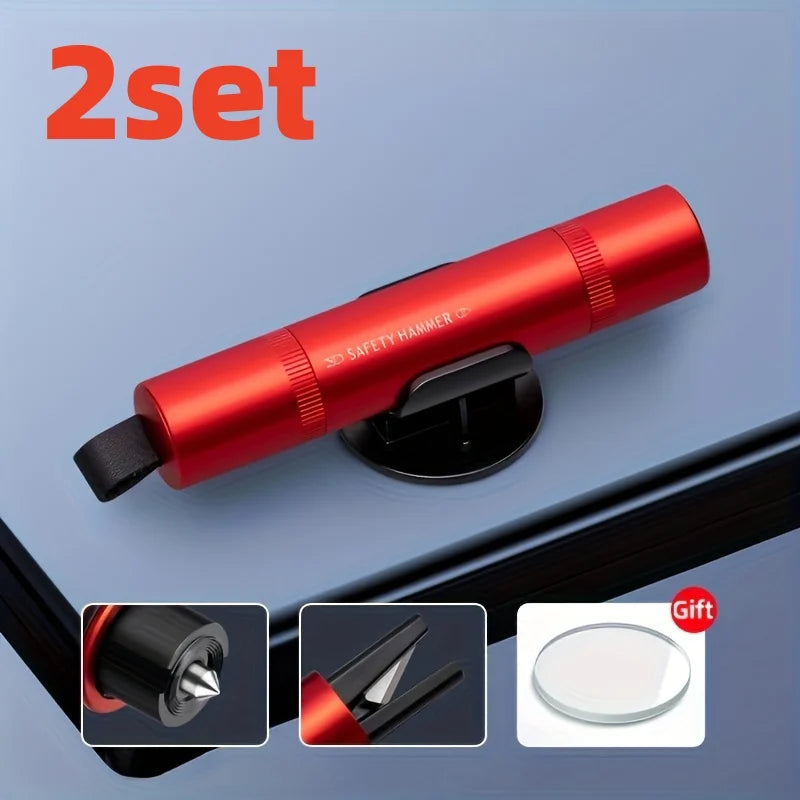 1/2 Set of Two Color Options to Choose From: Car Safety Hammer with Window Breaker and Seatbelt Cutter, Emergency Escape Tool, Portable Multifunctional Safety Hammer, Emergency Escape Window-Breaking Gadget Peaceful Pleasures Health and Wellness 2 Sets 1