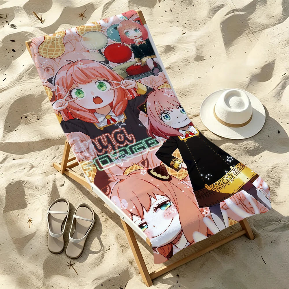 Spy x Family Anya Quick-Dry Beach Towel | Anime Fan Gift Anime Beach Towel Peaceful Pleasures Health and Wellness