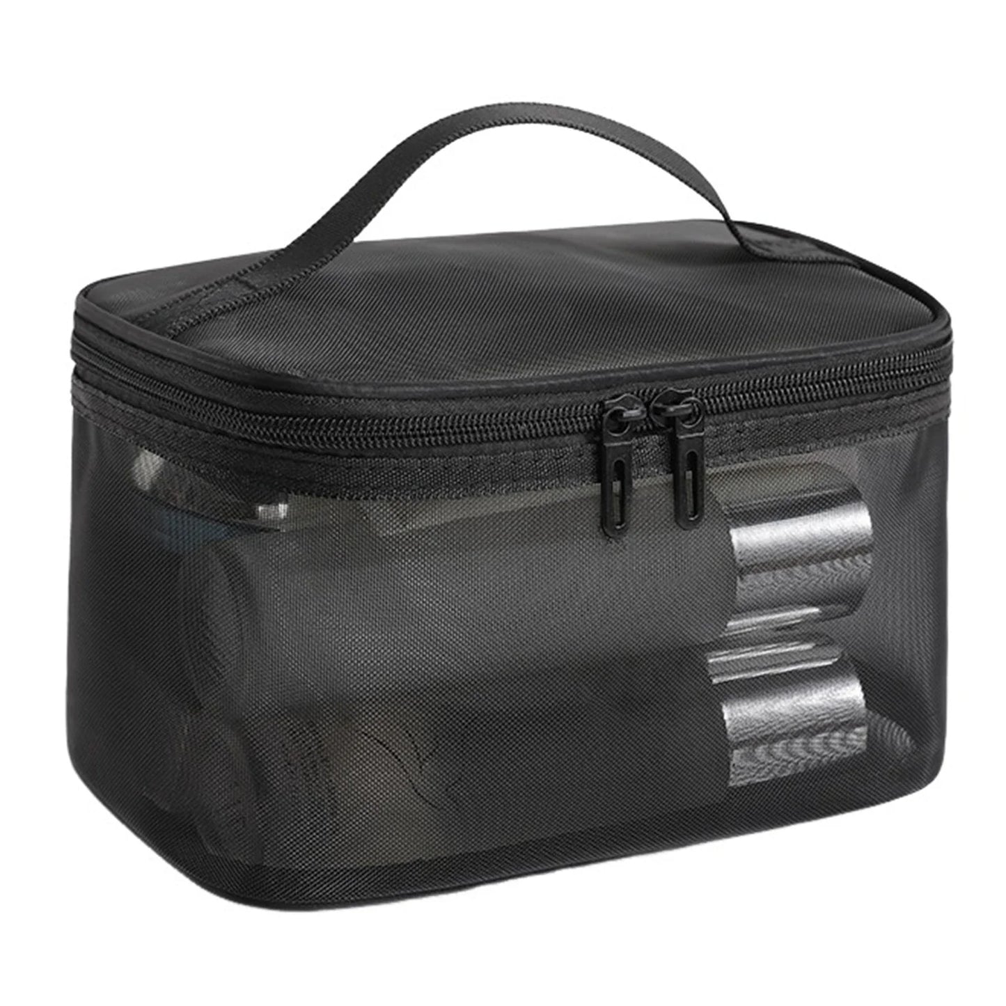 Double Layer Mesh Cosmetic Bag – Large Travel Makeup Organiser
