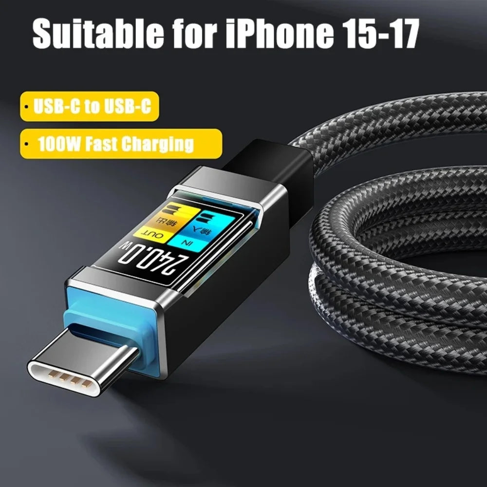 100W USB-C to USB-C Fast Charging Cable 1.5m | iPhone & Android