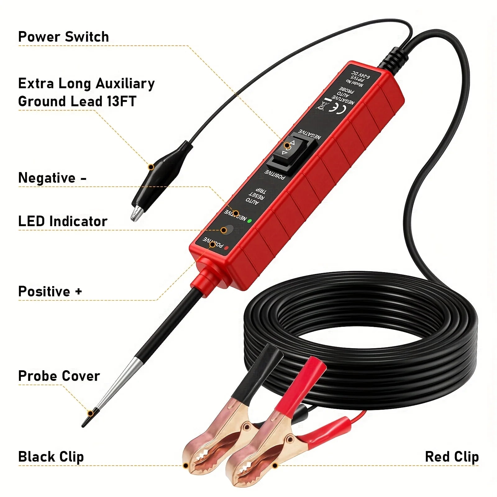 High-Performance Multifunctional Automotive Circuit Tester and Drive Detector—Digital Display, Adjustable Resistance, Ergonomic Design, for Electrical System Diagnostics, Circuit Switch Inspection, and Vehicle Maintenance Peaceful Pleasures Health and Wellness