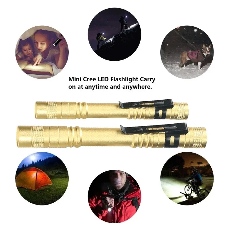 Mini LED Pen Light Flashlight 500LM | Camping & EDC Torch