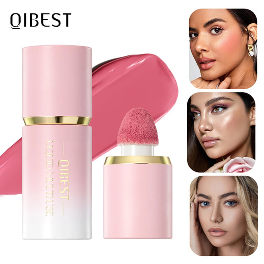 QIBEST Liquid Blush Natural Cream Cheek Eye Tint Blush Multi-use Makeup Stick Liquid Contouring Highlighter Brighten Cosmetics Peaceful Pleasures Health and Wellness