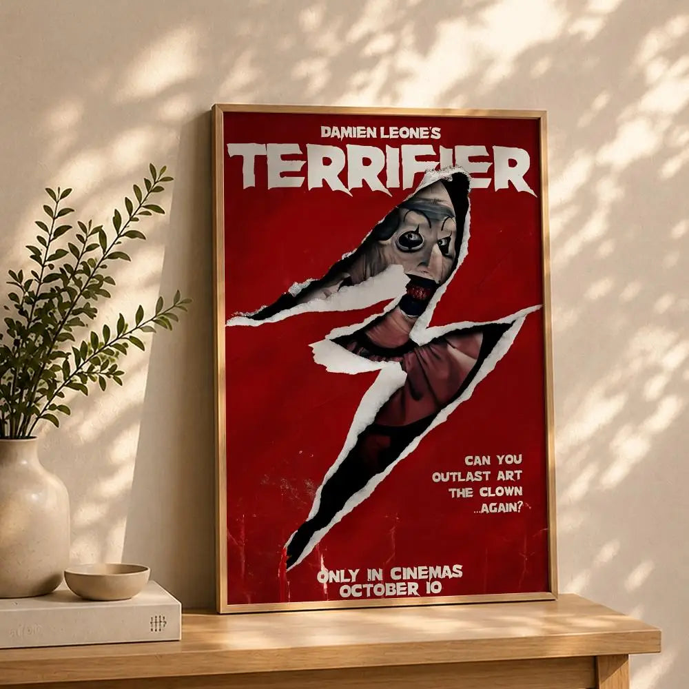 Terrifier Movie Poster HD Self-Adhesive Waterproof Wall Art Movie Wall Poster Peaceful Pleasures Health and Wellness White15 15X20cmNoframe