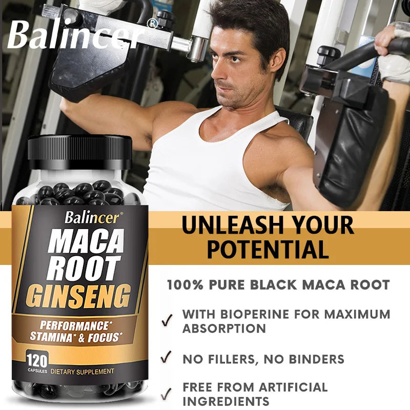 Natural Maca & Ginseng Capsules – Energy, Stamina & Mood Boost