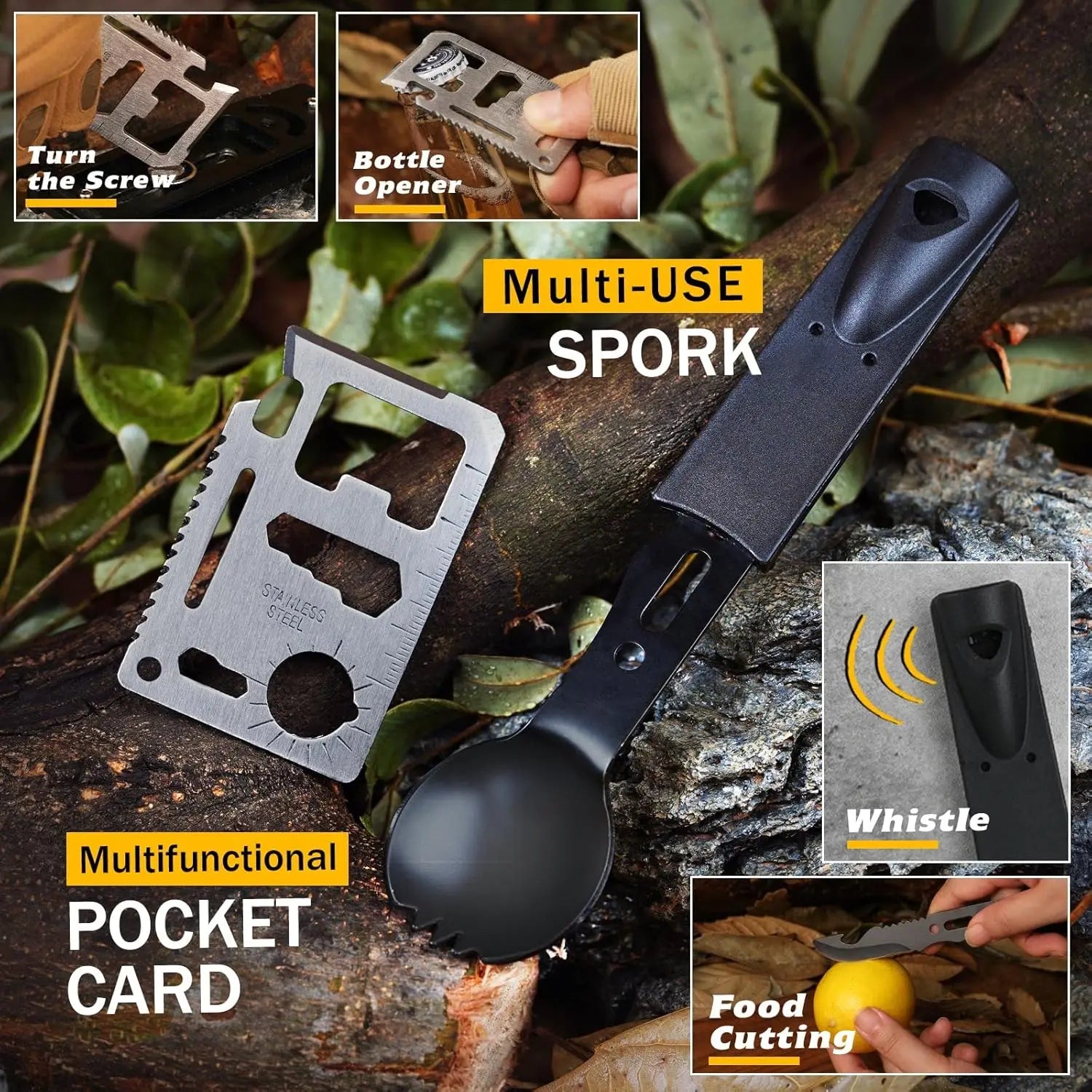 (No flint) Outdoor Adventure Survival Kit SOS Emergency First Aid Kit Camping Equipments Self-defense EDC Box Peaceful Pleasures Health and Wellness