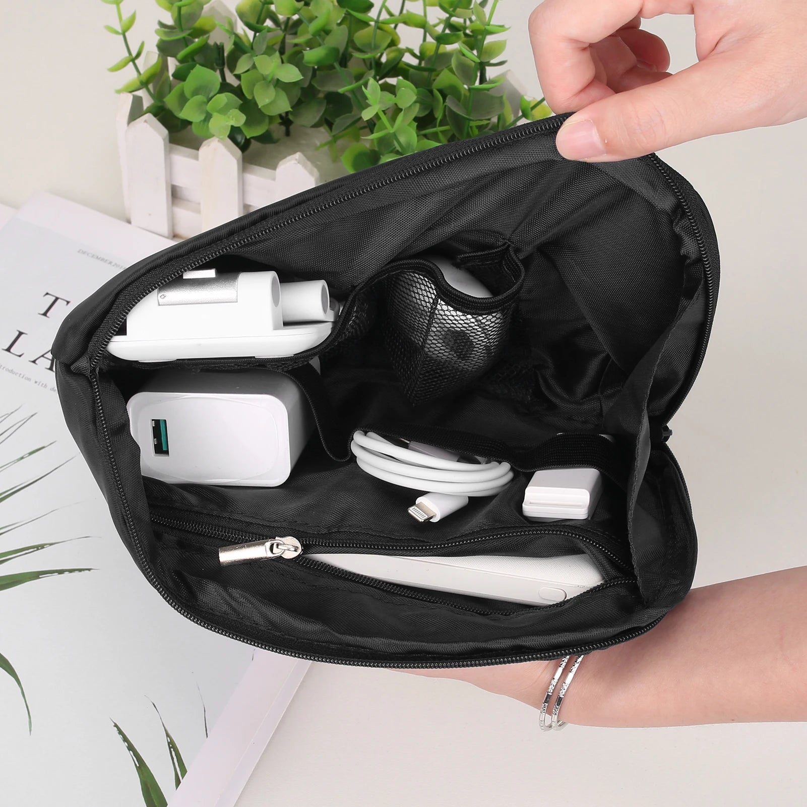 1/3/5pcs Travel Organizer Cable Digital Electronic Waterproof Storage Bag Portable Case For Earphone Devices USB Charger Plug Peaceful Pleasures Health and Wellness