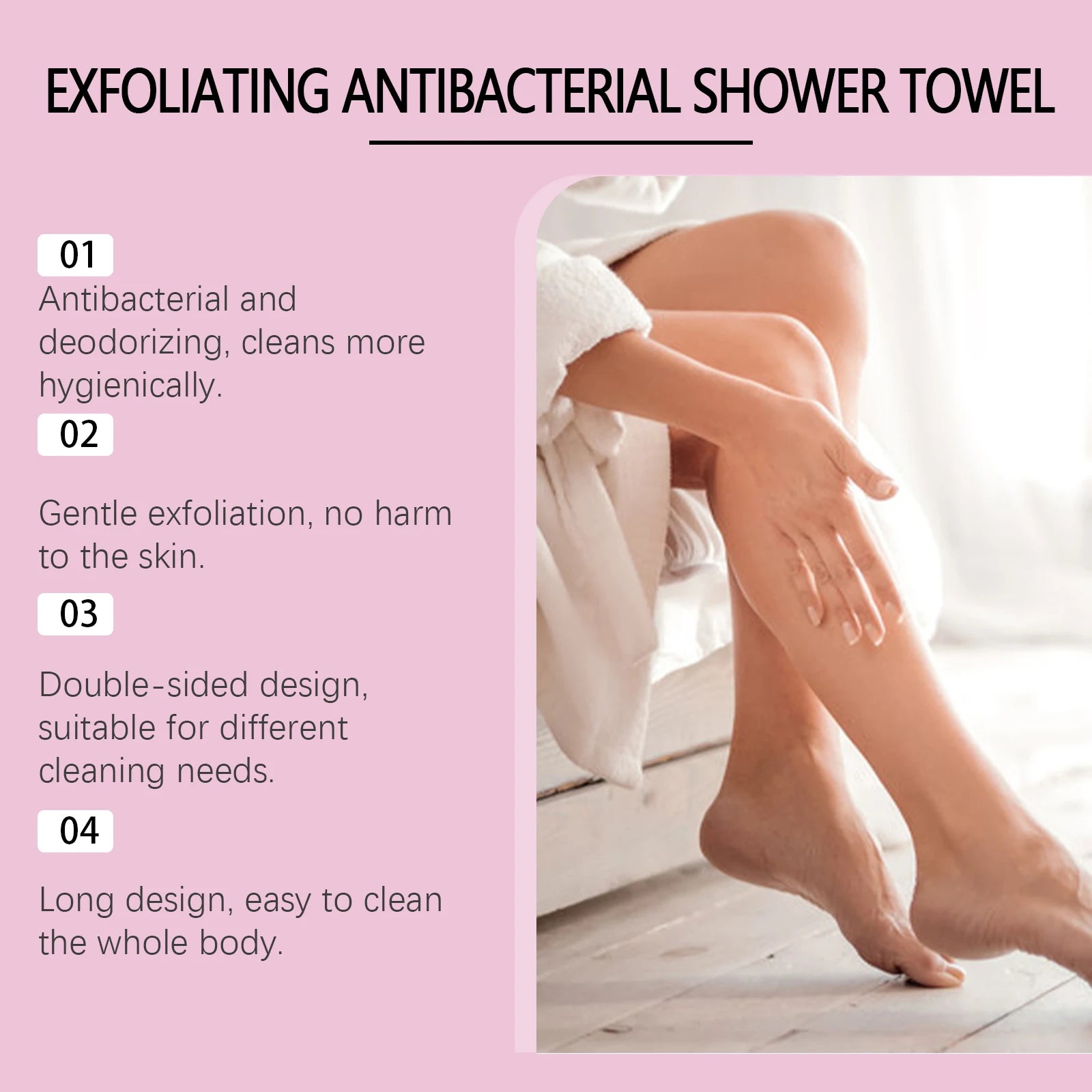 Exfoliating Back Scrubbing Towel – Carbon Fiber Body Scrub Peaceful Pleasures Health and Wellness