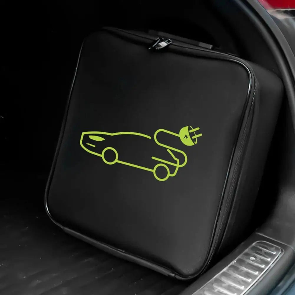 Car Cables Organizer Bag Oxford Cloth Auto Rechargeable Storage Tidy EV Charging Plugs Equipment Container Bag Cars Accessories Peaceful Pleasures Health and Wellness