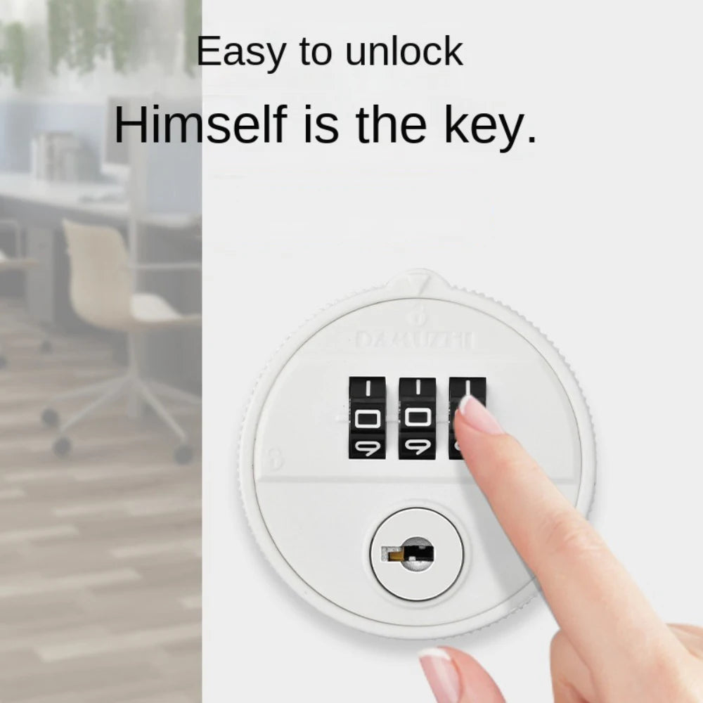 Zinc Alloy 3-Digit Combination Lock with Key | Cabinet & Drawer