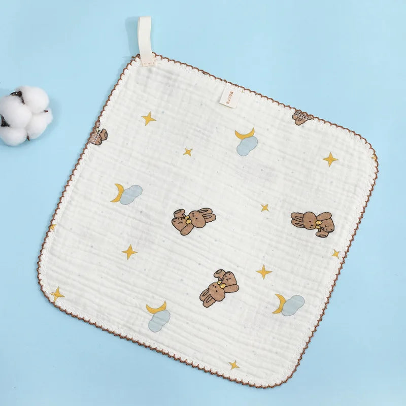 Baby Muslin Washcloths – Soft Cotton Square Facecloths & Bibs