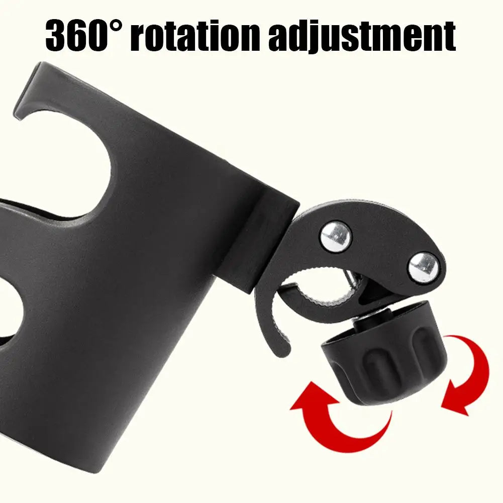 Adjustable Clamp‑on Cup Holder Universal Bike Stroller Water Bottle Holder Durable Plastic Drink Holder for Baby Stroller Bicycl Peaceful Pleasures Health and Wellness